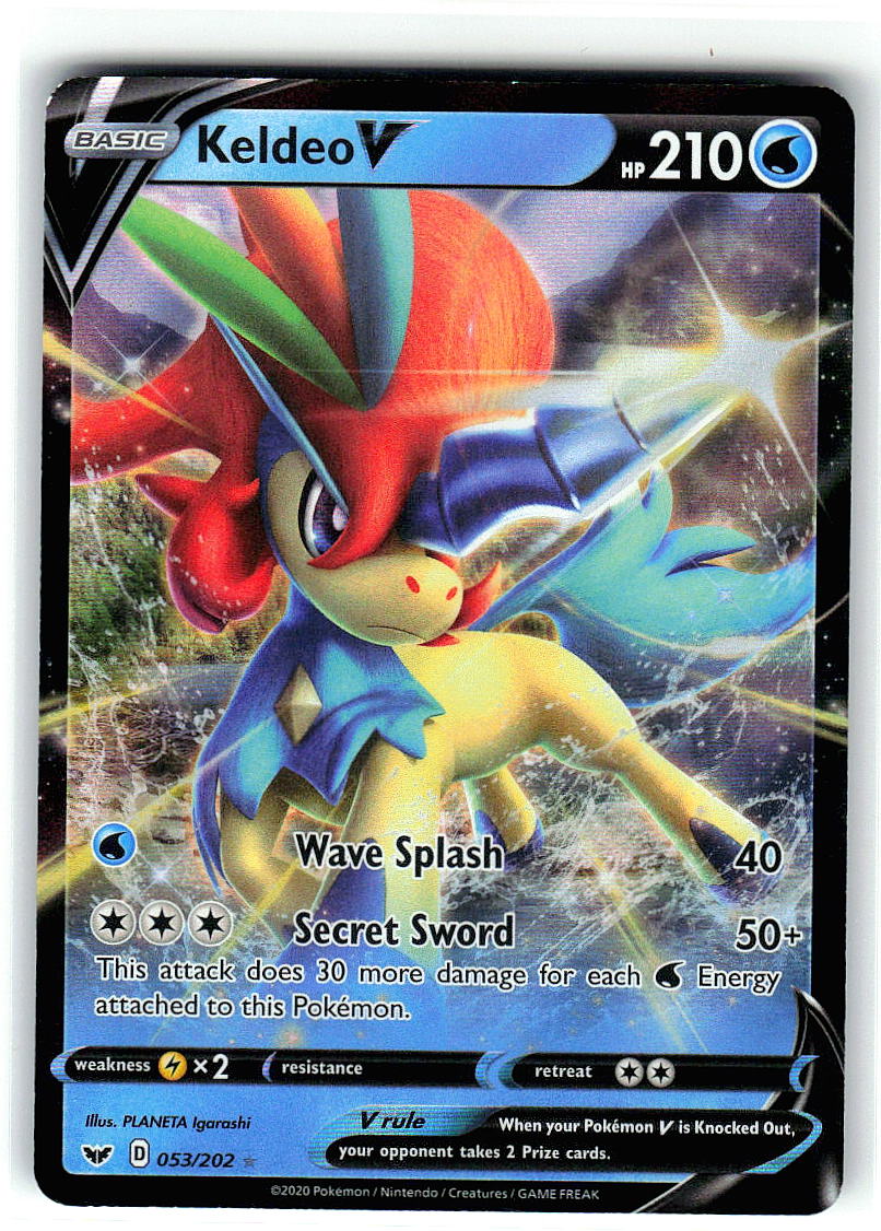 Keldeo V 053/202 Holo Ultra Rare Sword & Shield Pokemon Near Mint