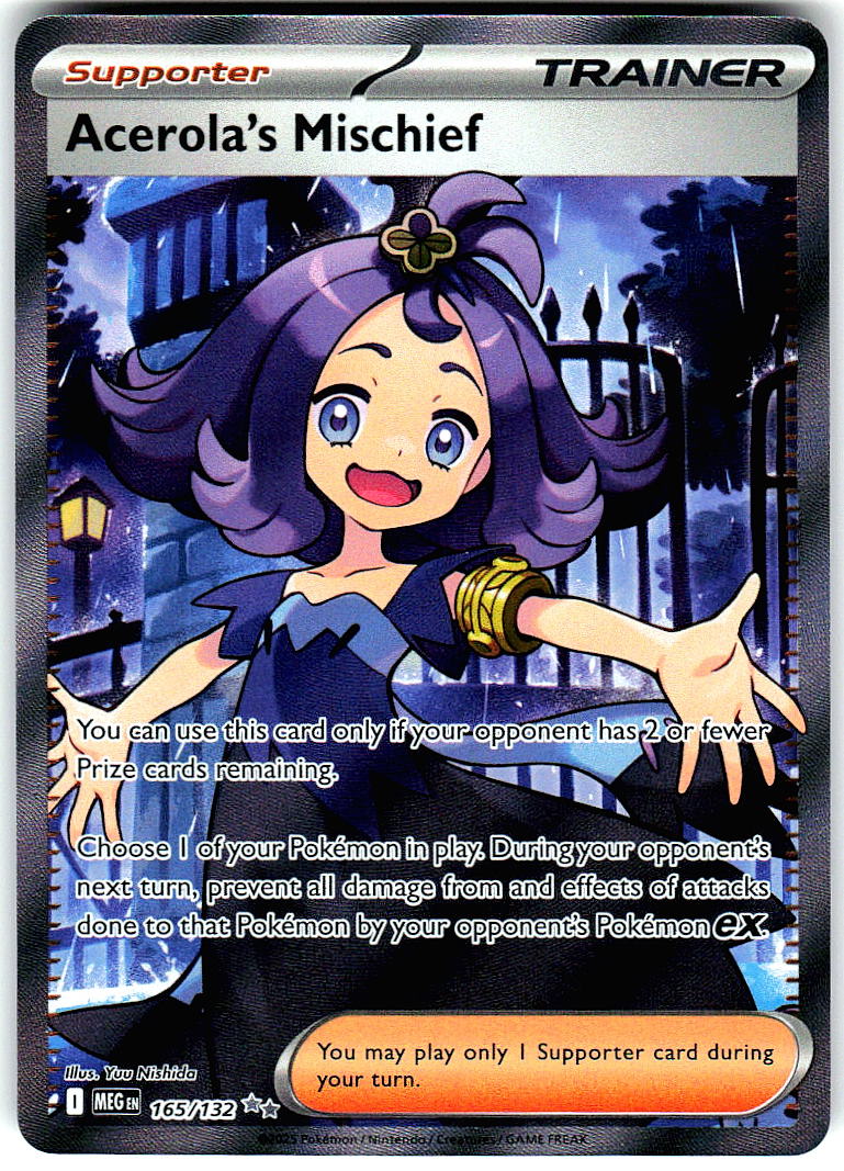 Acerola's Mischief 165/132 Double Rare Mega Evolution Pokemon Holo Near Mint