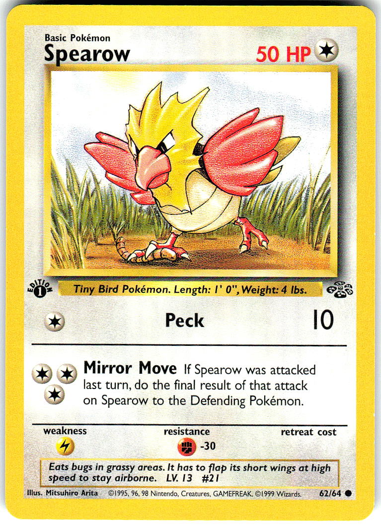 Spearow 62/64 Common Jungle Pokemon Unlimited Near Mint