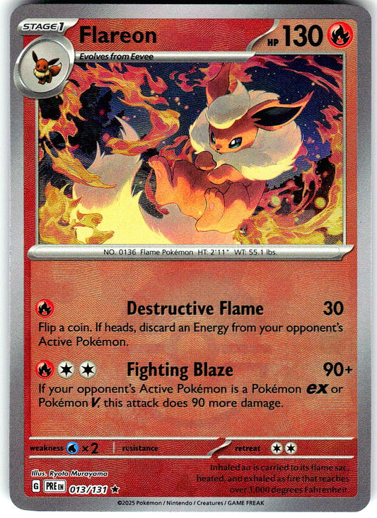 Flareon (Poke Ball Pattern) 013/131 Holo Rare Prismatic Evolutions Pokemon NM