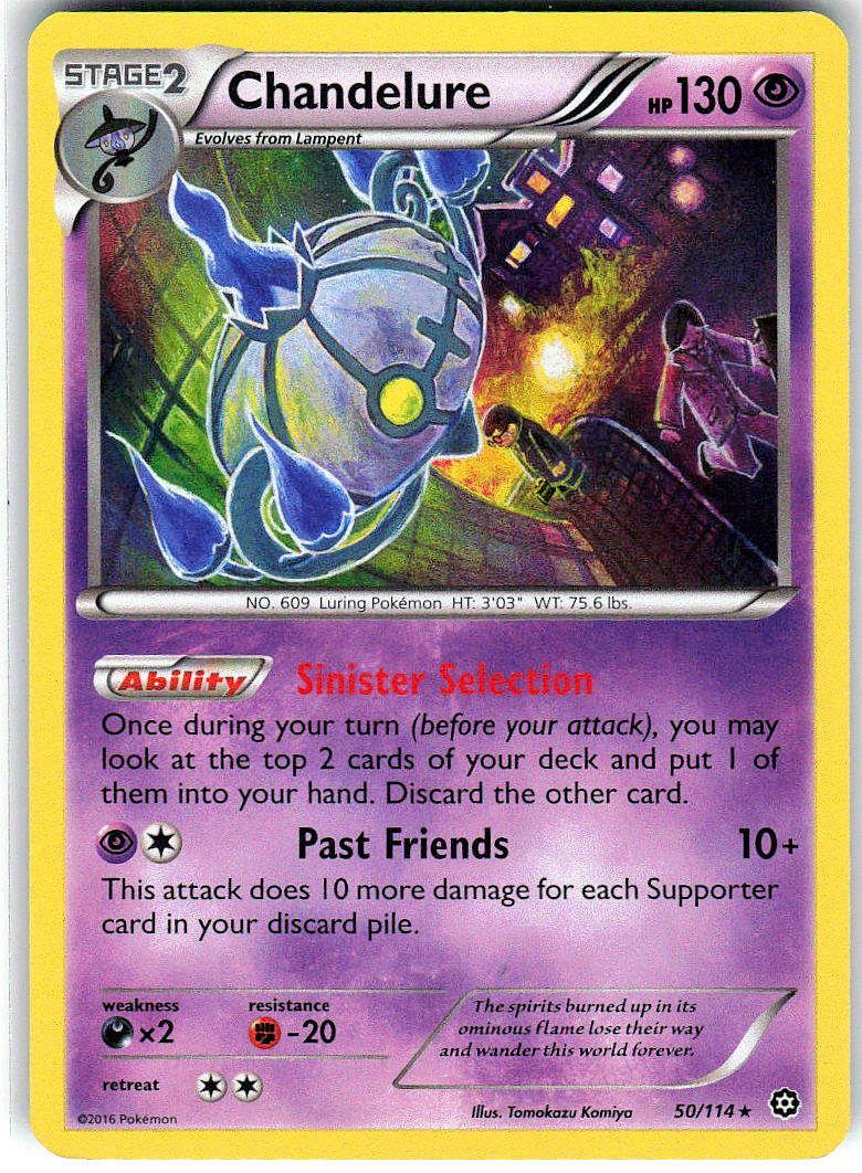 Chandelure 50/114 Holo Rare Steam Siege Pokemon Near Mint
