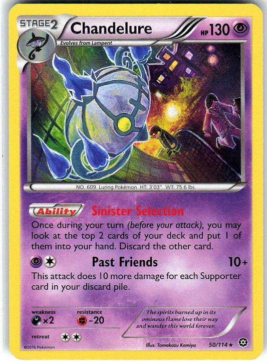 Chandelure 50/114 Holo Rare Steam Siege Pokemon Near Mint