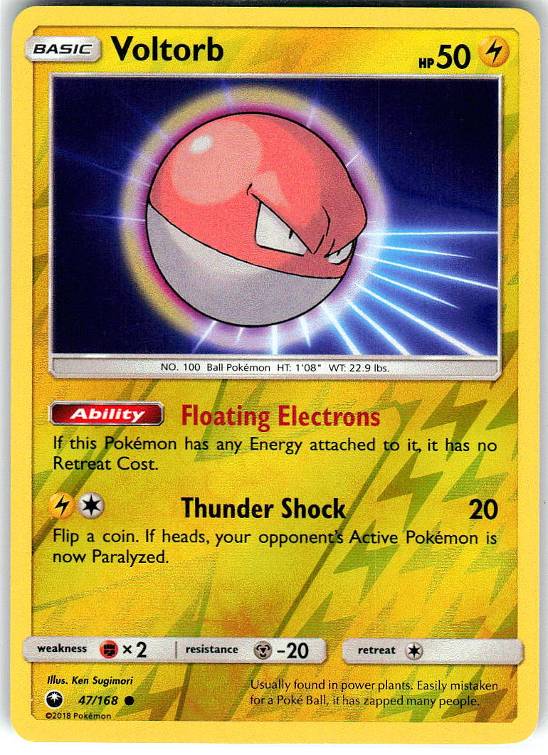 Voltorb 47/168 Common Celestial Storm Pokemon Reverse Holo Near Mint