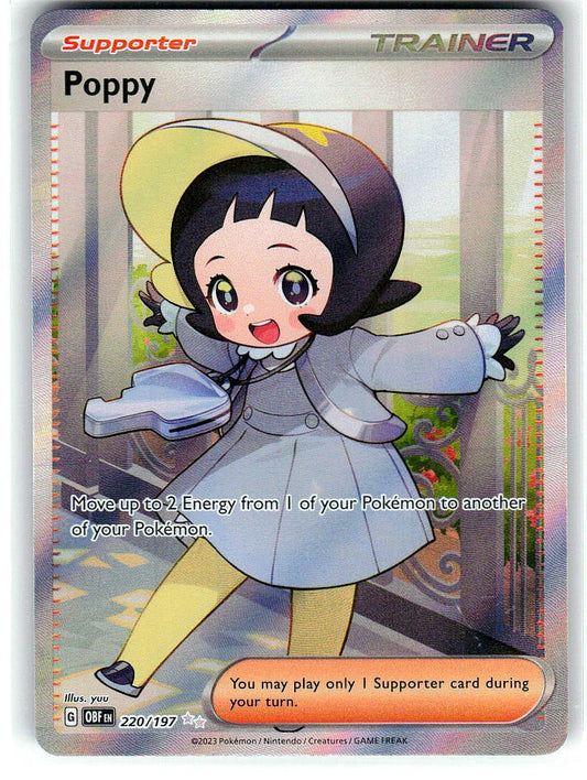Poppy 220/197 Double Rare Obsidian Flames Pokemon Holo Near Mint