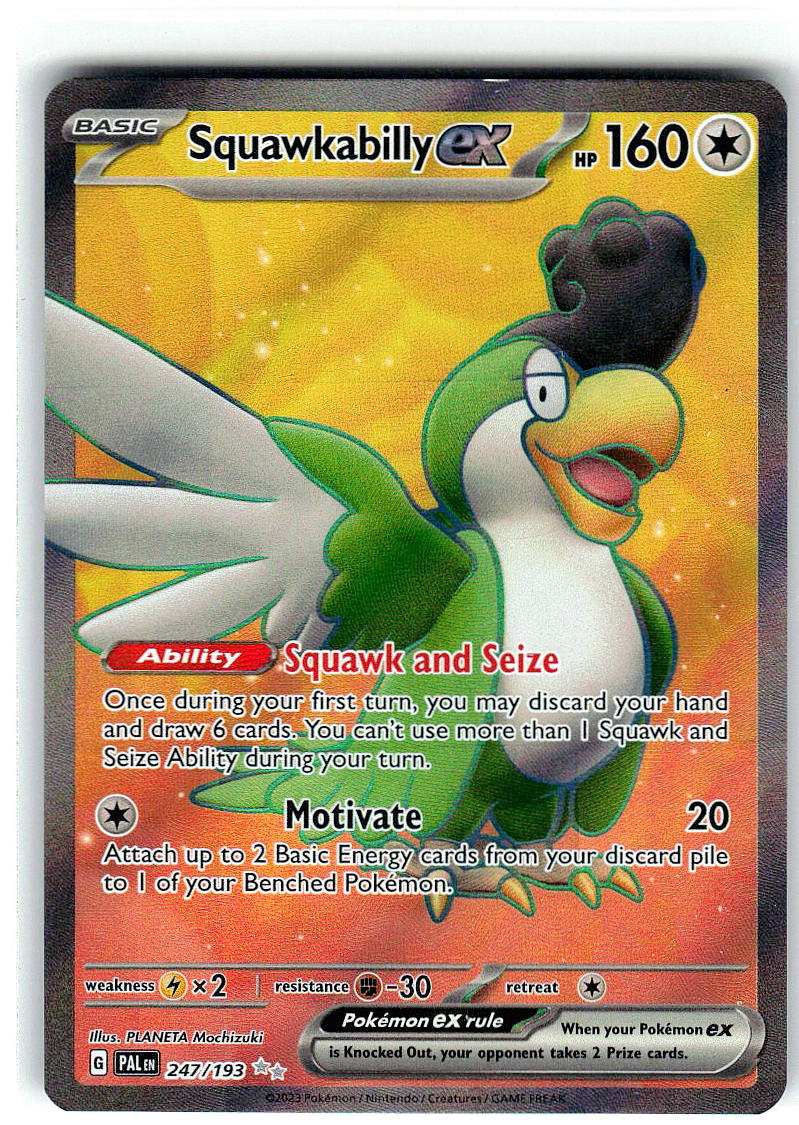 Squawkabilly ex 247/193 Double Rare Paldea Evolved Pokemon Holo Near Mint