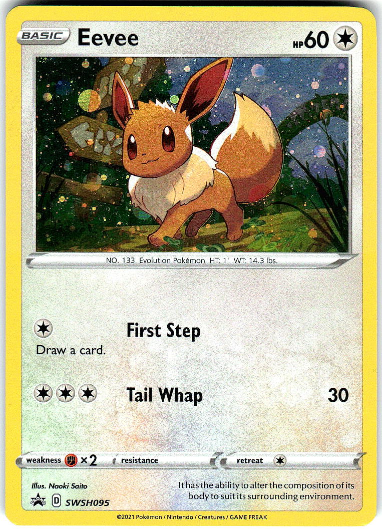 Eevee SWSH095 Holo Promo Sword & Shield Promo Pokemon Near Mint