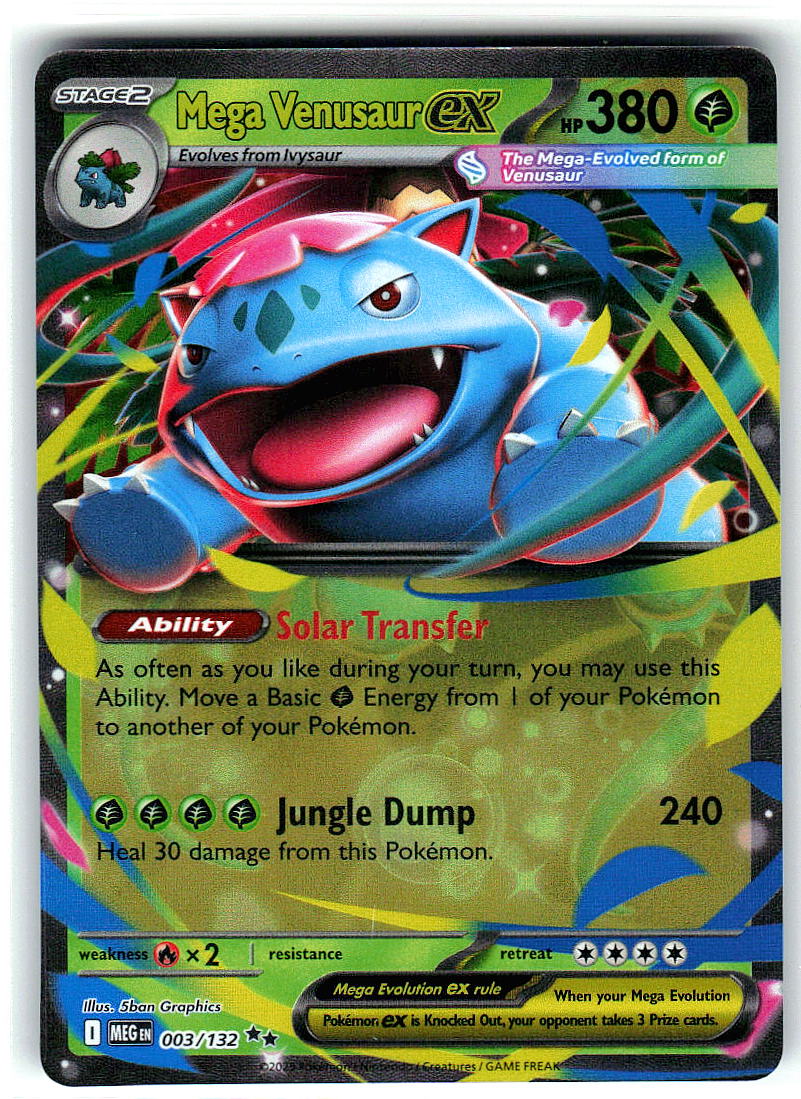 Mega Venusaur ex 003/132 Double Rare Mega Evolution Pokemon Holo Near Mint