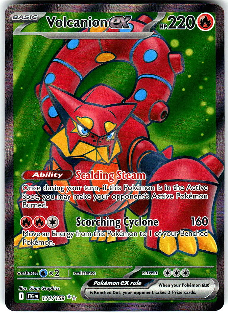 Volcanion ex 171/159 Double Rare Journey Together Pokemon Holo Near Mint