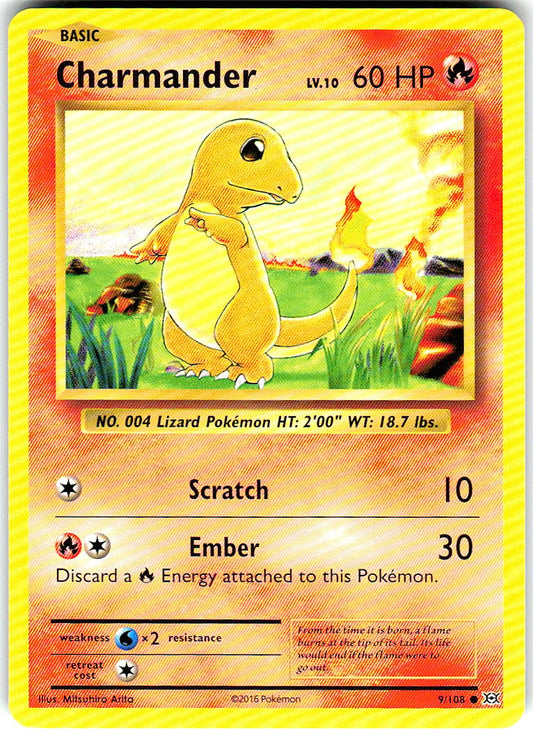 Charmander 9/108 Common Evolutions Pokemon Lightly Played