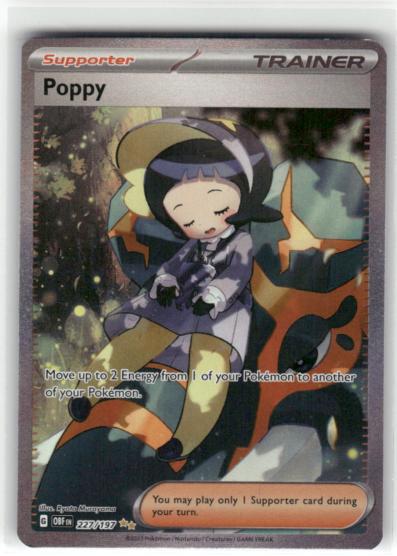 Poppy 227/197 Special Illustration Rare Obsidian Flames Pokemon Holo Near Mint
