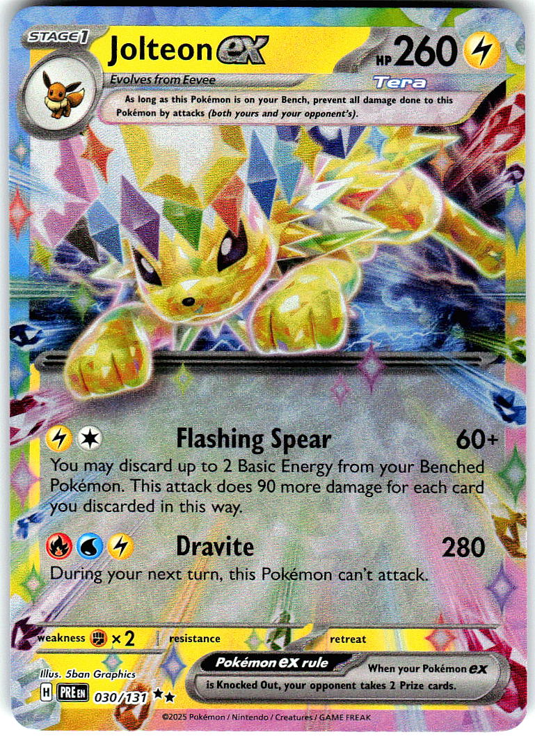 Jolteon ex 030/131 Holo Double Rare Prismatic Evolutions Pokemon Near Mint