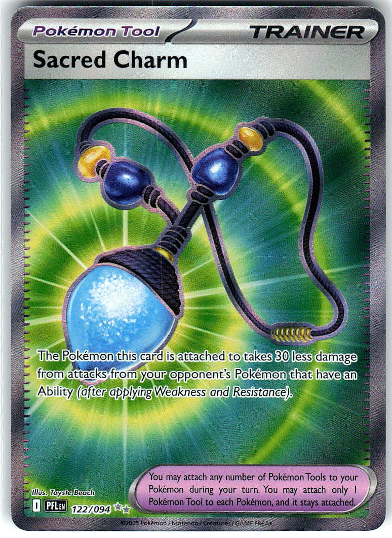 Sacred Charm 122/094 Double Rare Phantasmal Flames Pokemon Holo Near Mint