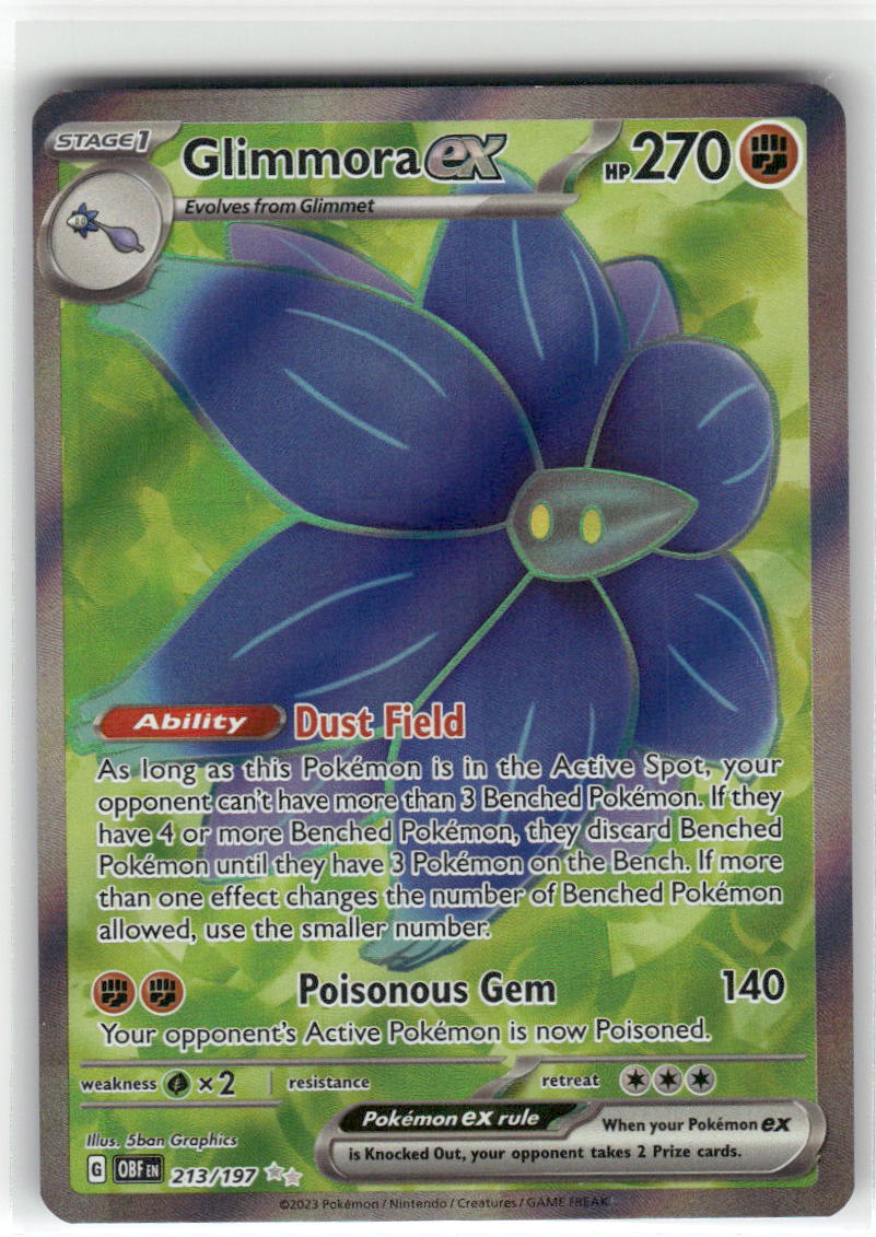 Glimmora ex 213/197 Ultra Rare Obsidian Flames Pokemon Holo Near Mint