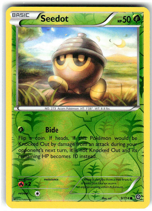 Seedot 9/114 Common Steam Siege Pokemon Reverse Holo Near Mint