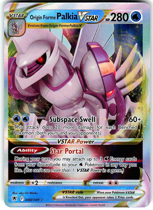 Origin Forme Palkia VSTAR 040/189 Holo Ultra Rare Astral Radiance Pokemon NM