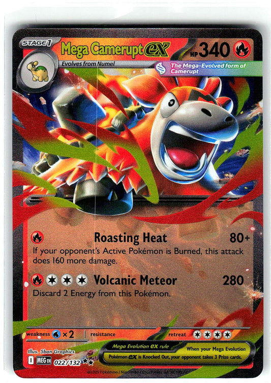 Mega Camerupt ex 022/132 Double Rare Mega Evolution Pokemon Holo Near Mint
