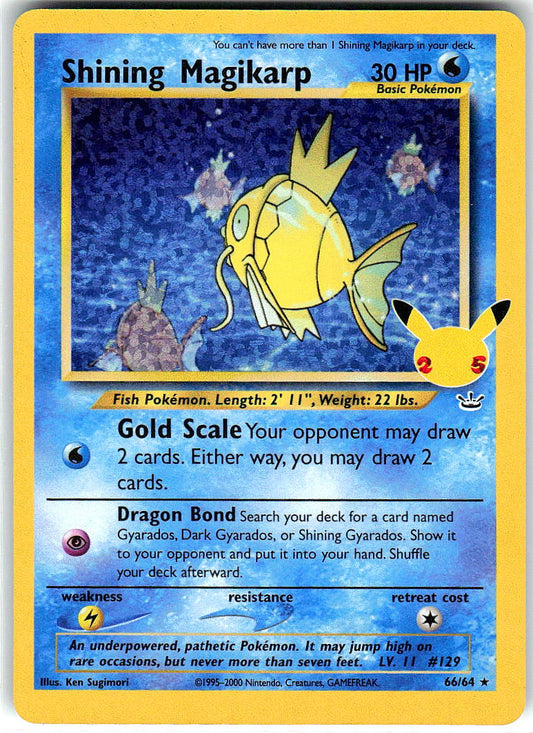 Shining Magikarp 66/64 Celebrations: Classic Collection Pokemon Holo NM