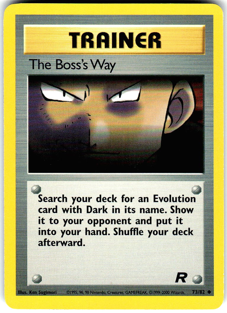 The Boss's Way 73/82 Uncommon Team Rocket Pokemon Unlimited Lightly Played