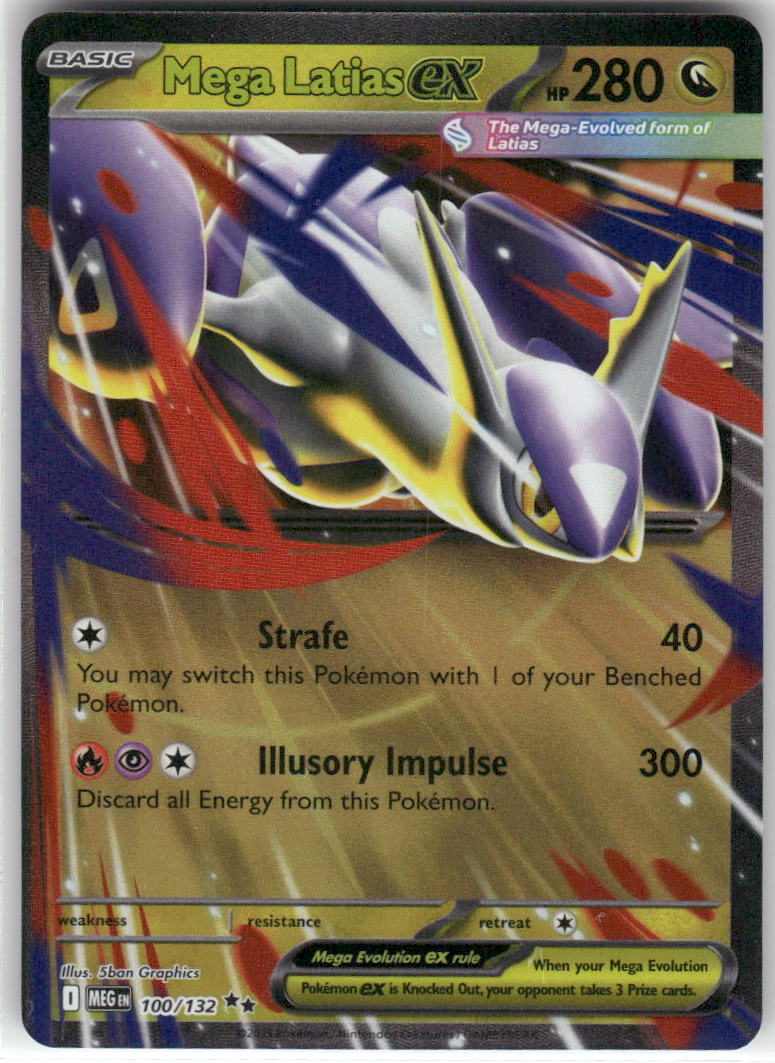 Mega Latias ex 100/132 Double Rare Mega Evolution Pokemon Holo Near Mint