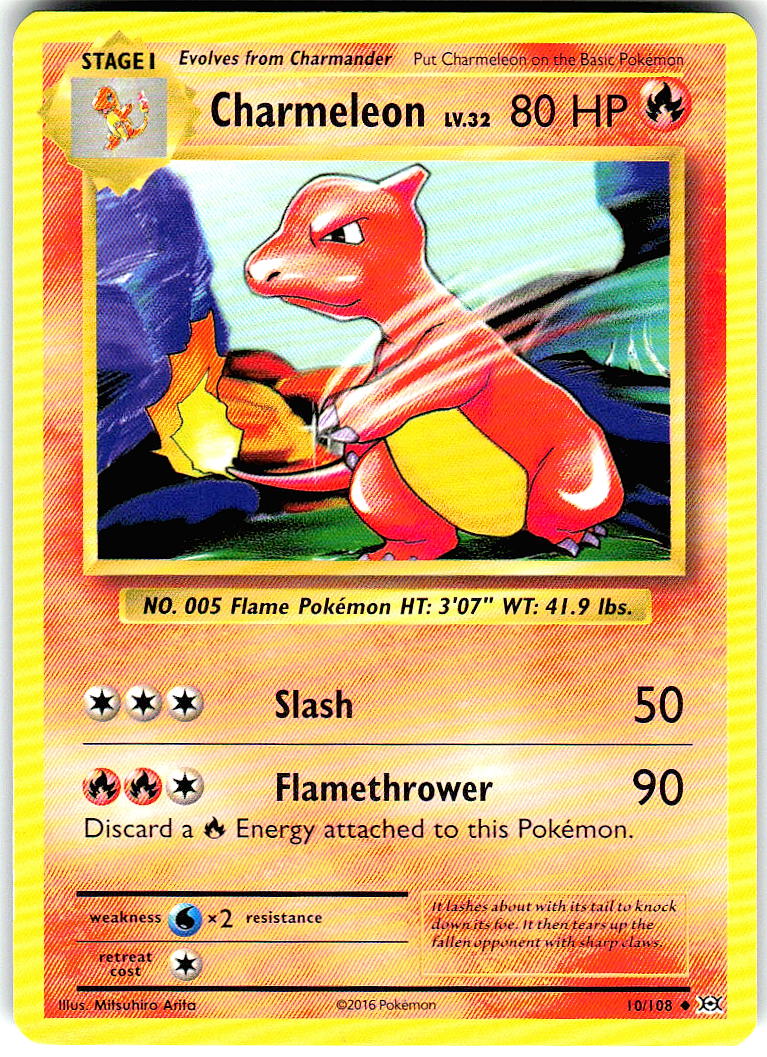 Charmeleon 10/108 Uncommon Evolutions Pokemon Lightly Played