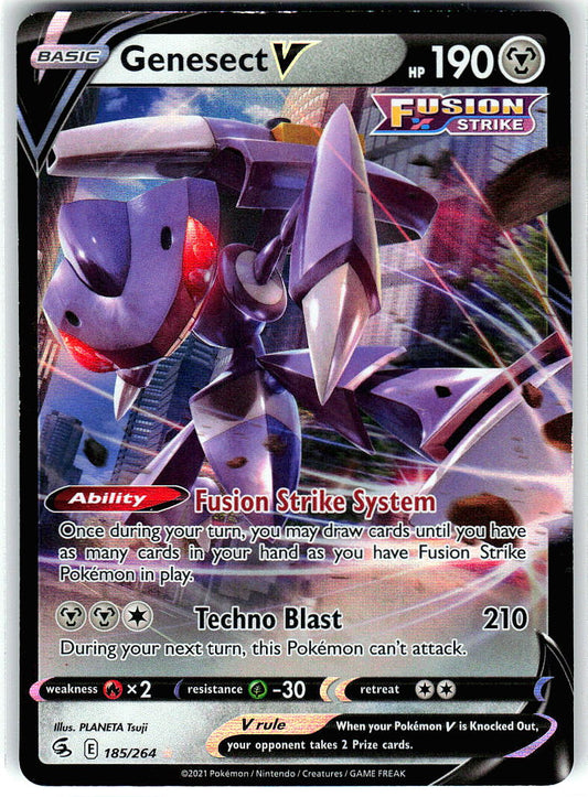 Genesect V 185/264 Holo Ultra Rare Fusion Strike Pokemon Near Mint