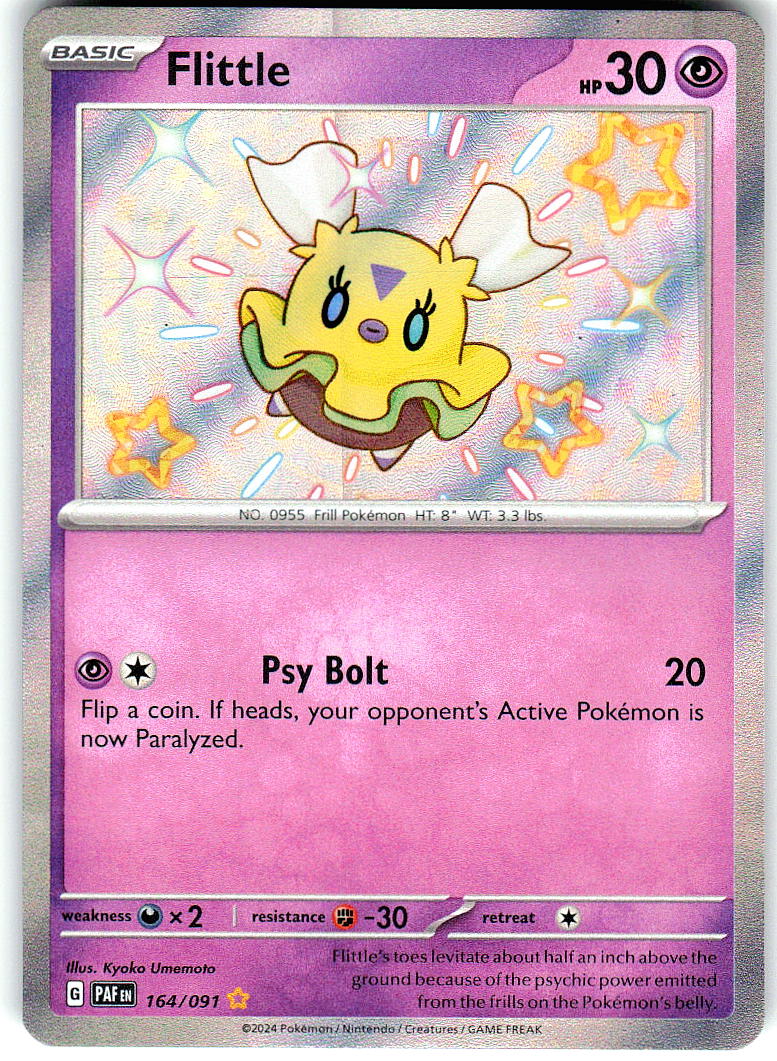 Flittle 164/091 Shiny Rare Paldean Fates Pokemon Holo Near Mint