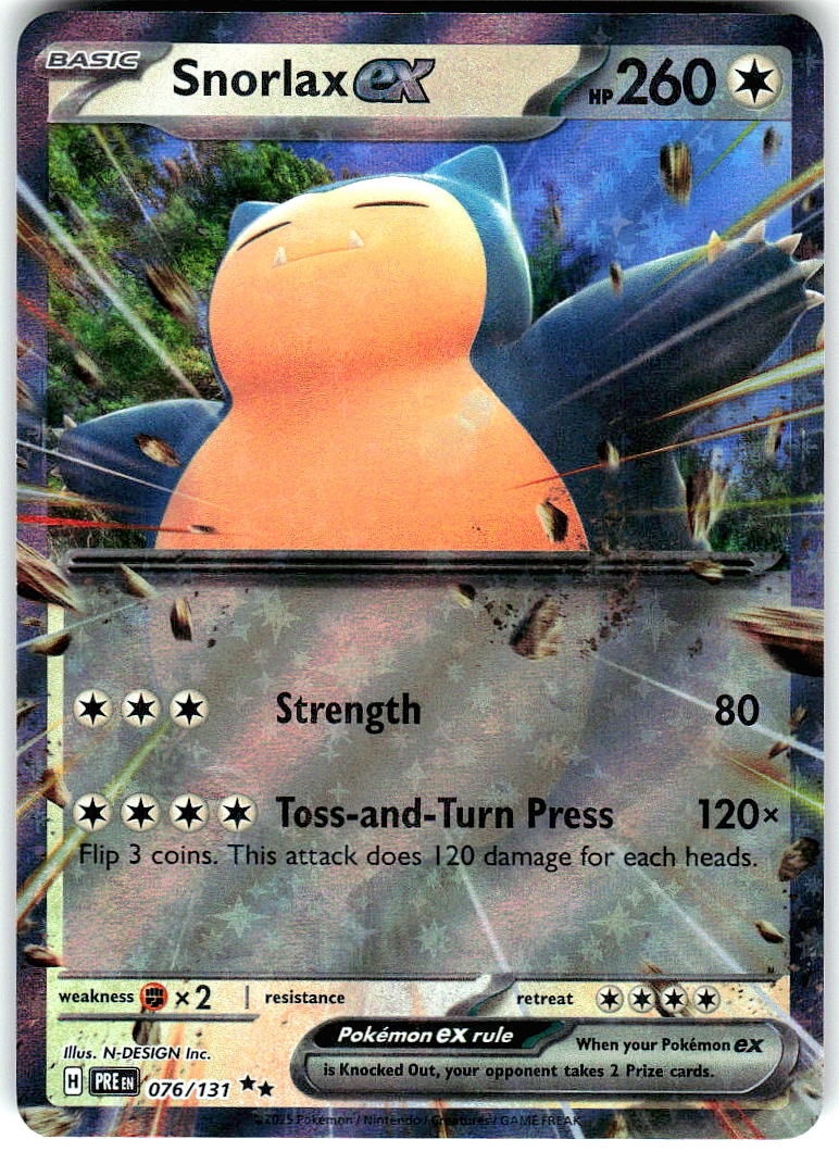 Snorlax ex 076/131 Holo Double Rare Prismatic Evolutions Pokemon Near Mint