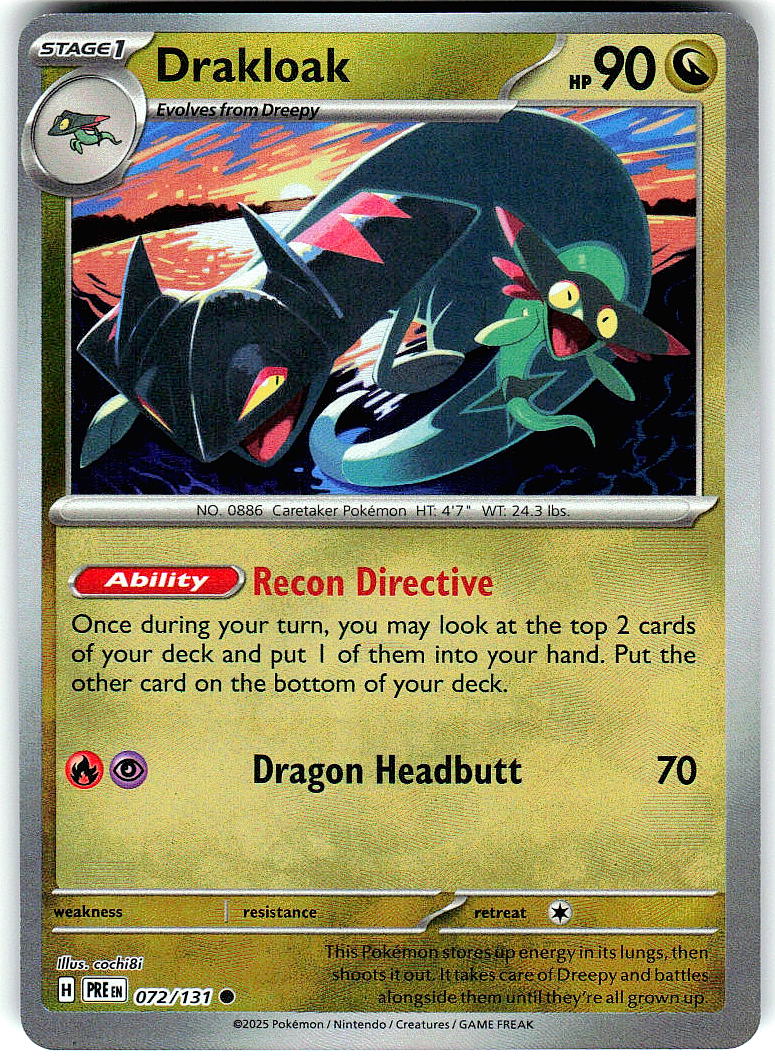Drakloak (Poke Ball Pattern) 072/131 Holo Common Prismatic Evolutions Pokemon NM