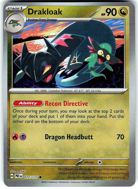 Drakloak (Poke Ball Pattern) 072/131 Holo Common Prismatic Evolutions Pokemon NM