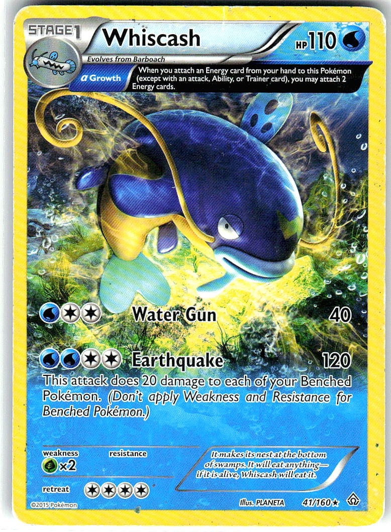 Whiscash 41/160 Rare Primal Clash Pokemon Heavily Played