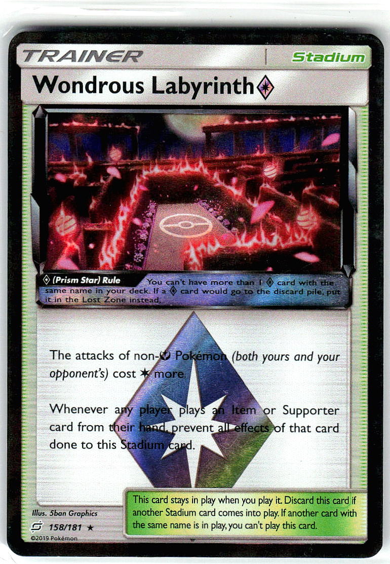 Wondrous Labyrinth ◇ 158/181 Prism Star Rare Team Up Pokemon Holo Lightly Played