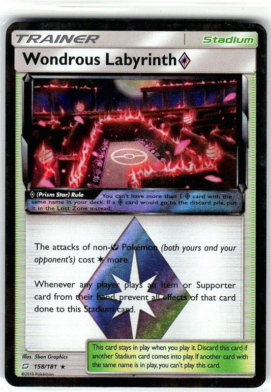 Wondrous Labyrinth ◇ 158/181 Prism Star Rare Team Up Pokemon Holo Lightly Played