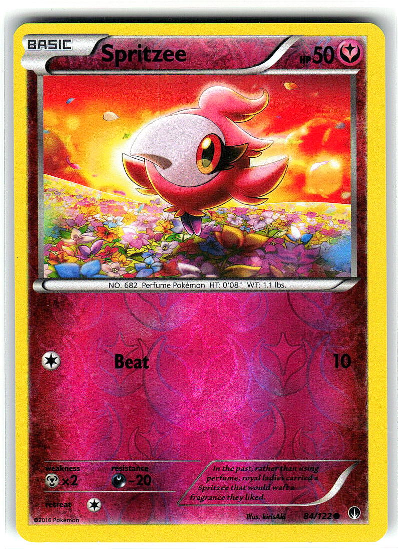 Spritzee 84/122 Common BREAKpoint Pokemon Reverse Holo Moderately Played