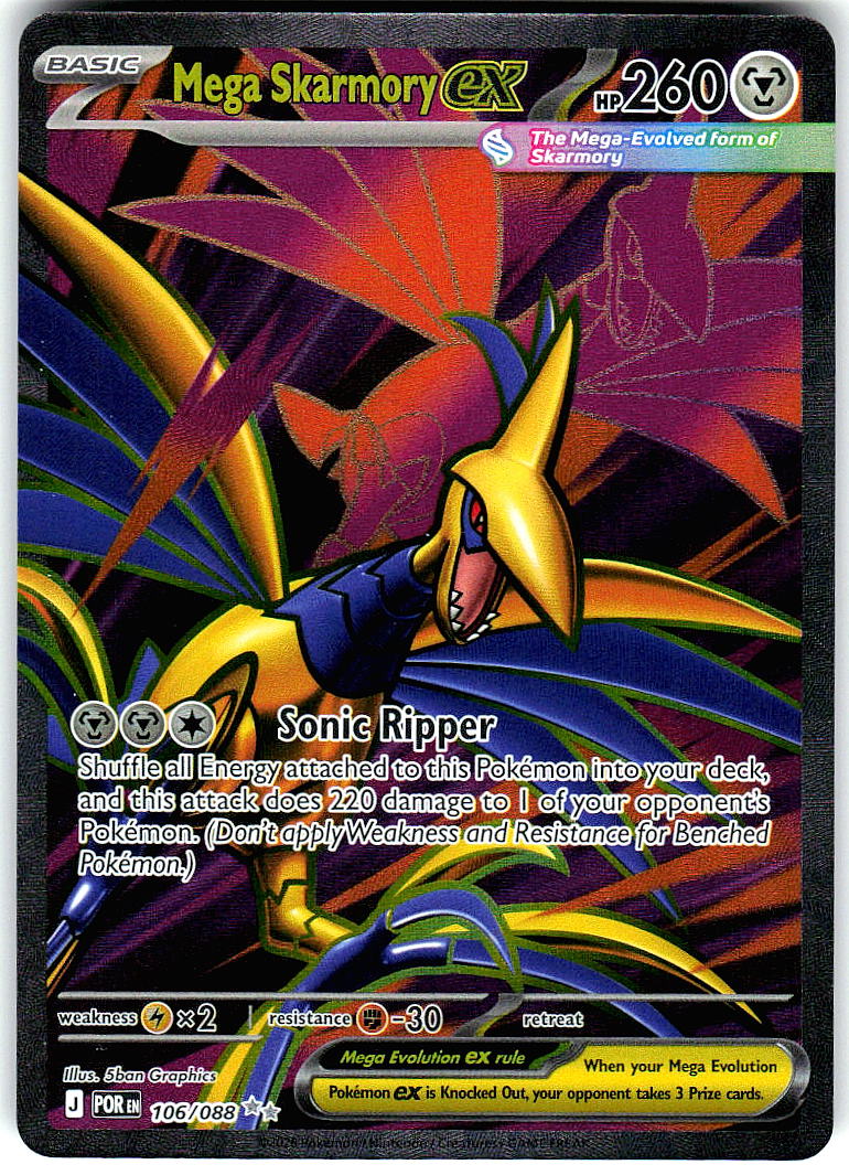 Mega Skarmory ex 106/088 Double Rare Perfect Order Pokemon Holo Near Mint