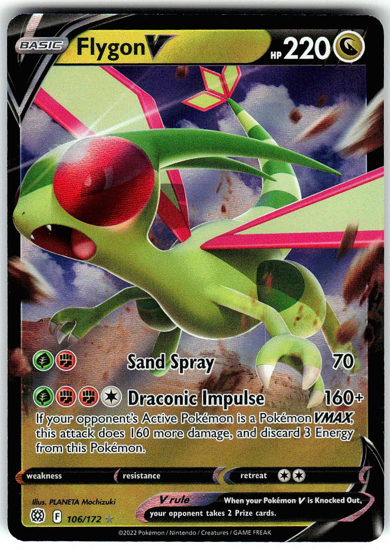 Flygon V 106/172 Holo Ultra Rare Brilliant Stars Pokemon Near Mint