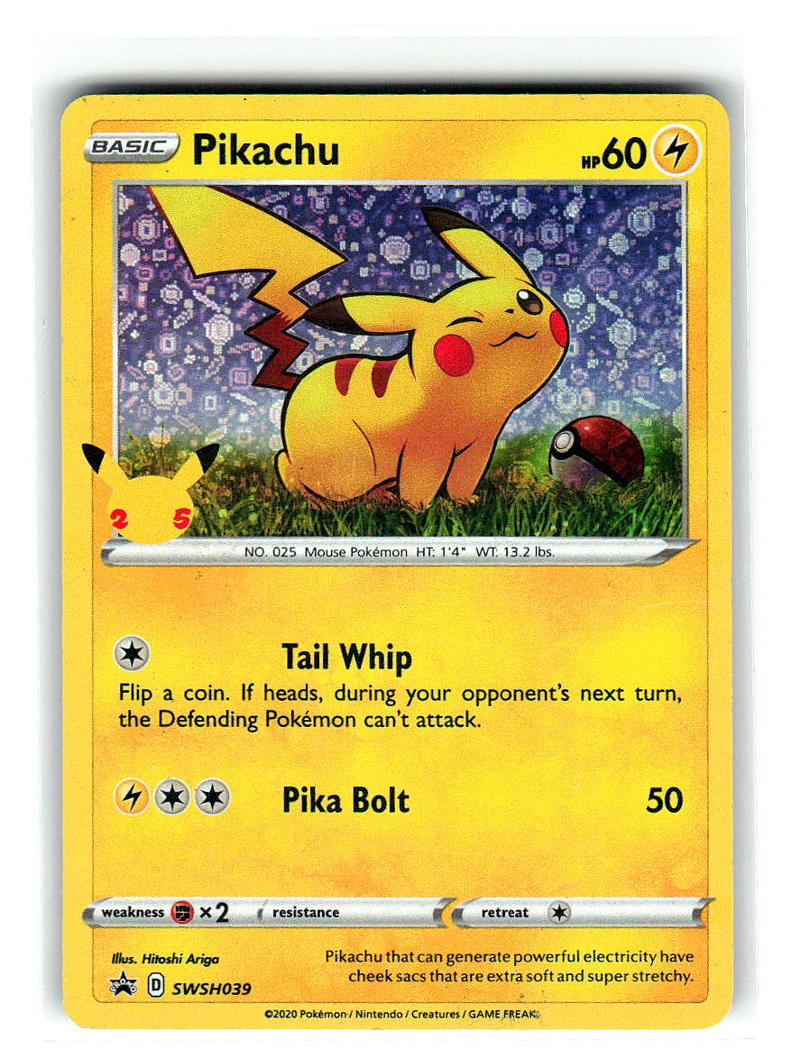 Pikachu SWSH039 Holo Promo Sword & Shield Promo Pokemon Moderately Played