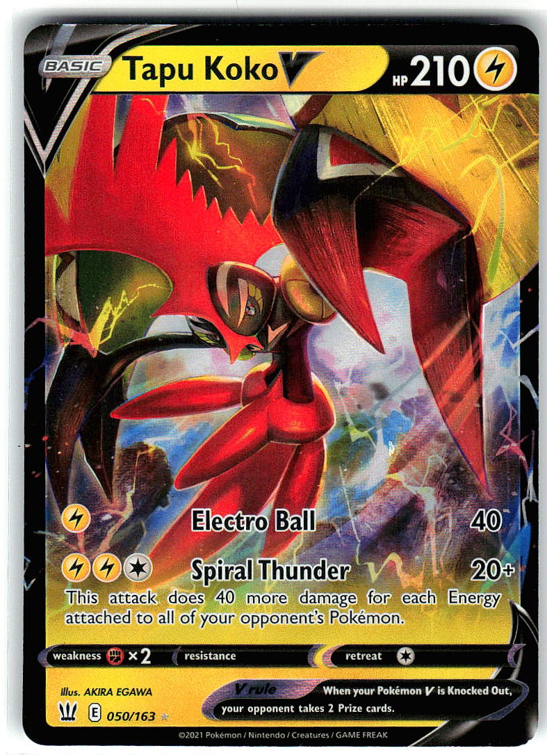 Tapu Koko V 050/163 Holo Ultra Rare Battle Styles Pokemon Near Mint