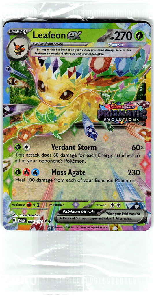 SEALED Leafeon ex (Prismatic Evolutions Stamp) 006/131 Holo Pokemon NM