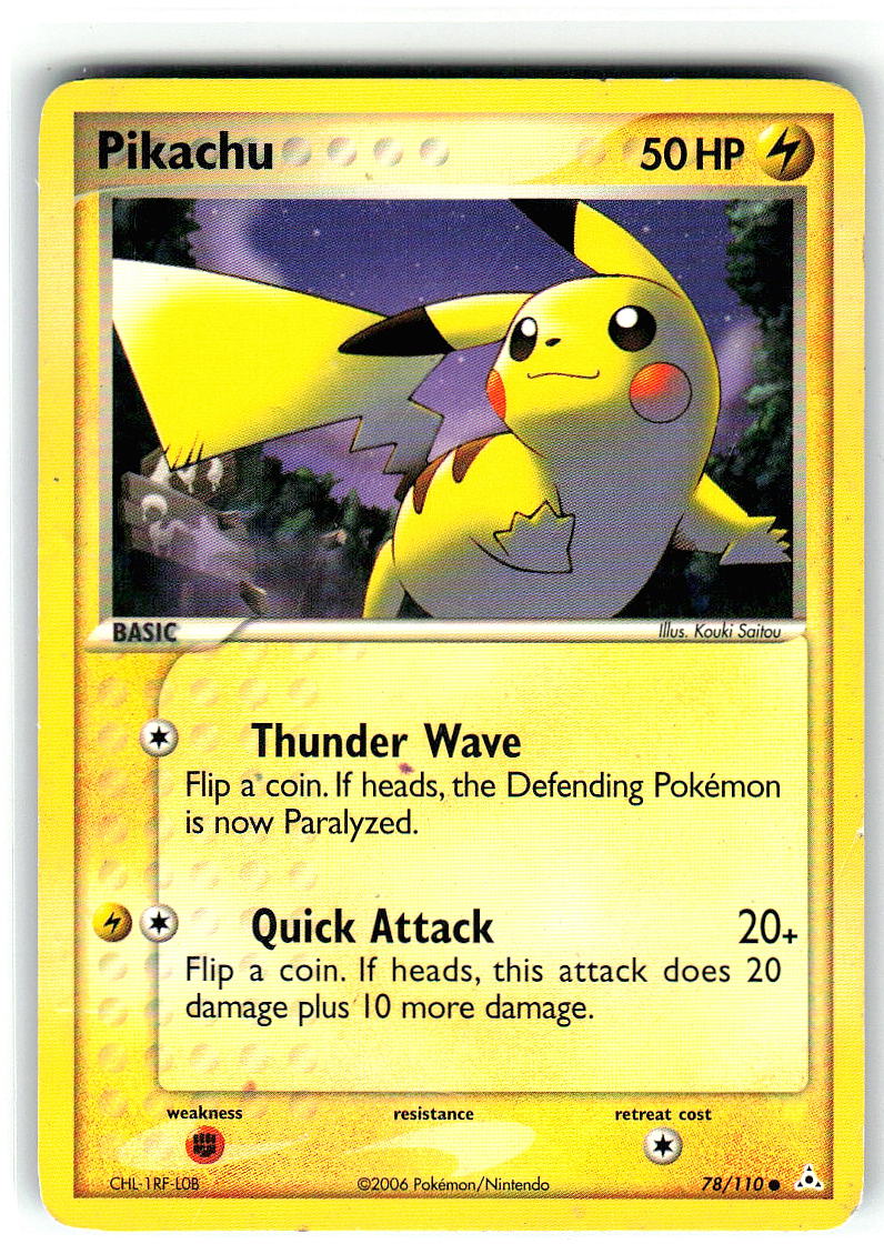 Pikachu 78/110 Common Holon Phantoms Pokemon Heavily Played