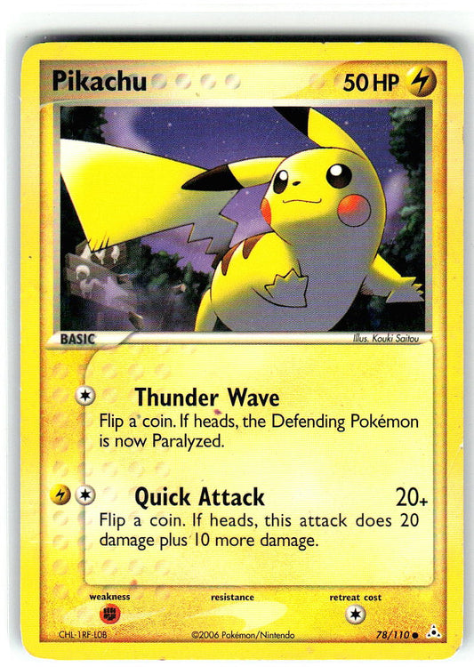 Pikachu 78/110 Common Holon Phantoms Pokemon Heavily Played