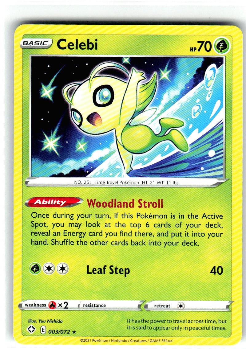 Celebi 003/072 Rare Shining Fates Pokemon Near Mint