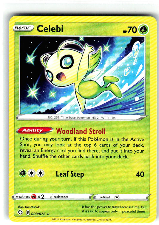 Celebi 003/072 Rare Shining Fates Pokemon Near Mint