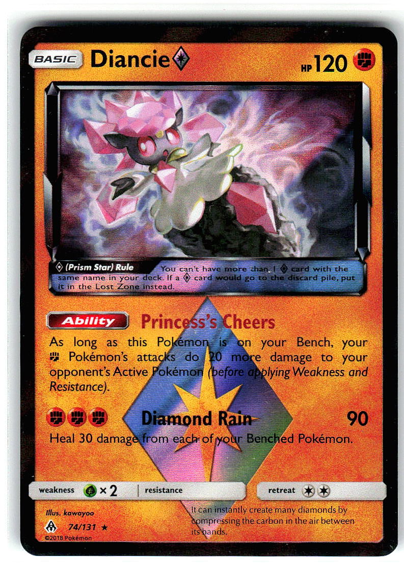 Diancie ◇ 74/131 Prism Star Rare Forbidden Light Pokemon Holo Lightly Played