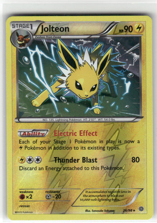 Jolteon 26/98 Rare Ancient Origins Pokemon Reverse Holo Lightly Played