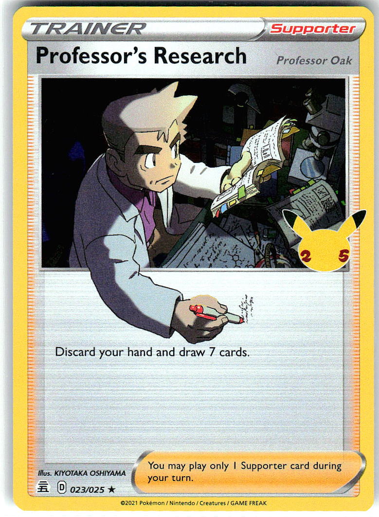 Professor's Research (Professor Oak) 023/025 Holo Rare Celebrations Pokemon NM