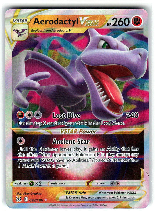 Aerodactyl VSTAR 093/196 Holo Ultra Rare Lost Origin Pokemon Near Mint