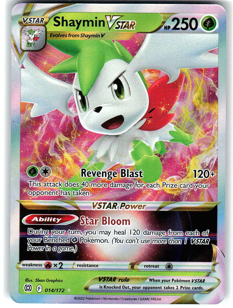Shaymin VSTAR 014/172 Holo Ultra Rare Brilliant Stars Pokemon Lightly Played