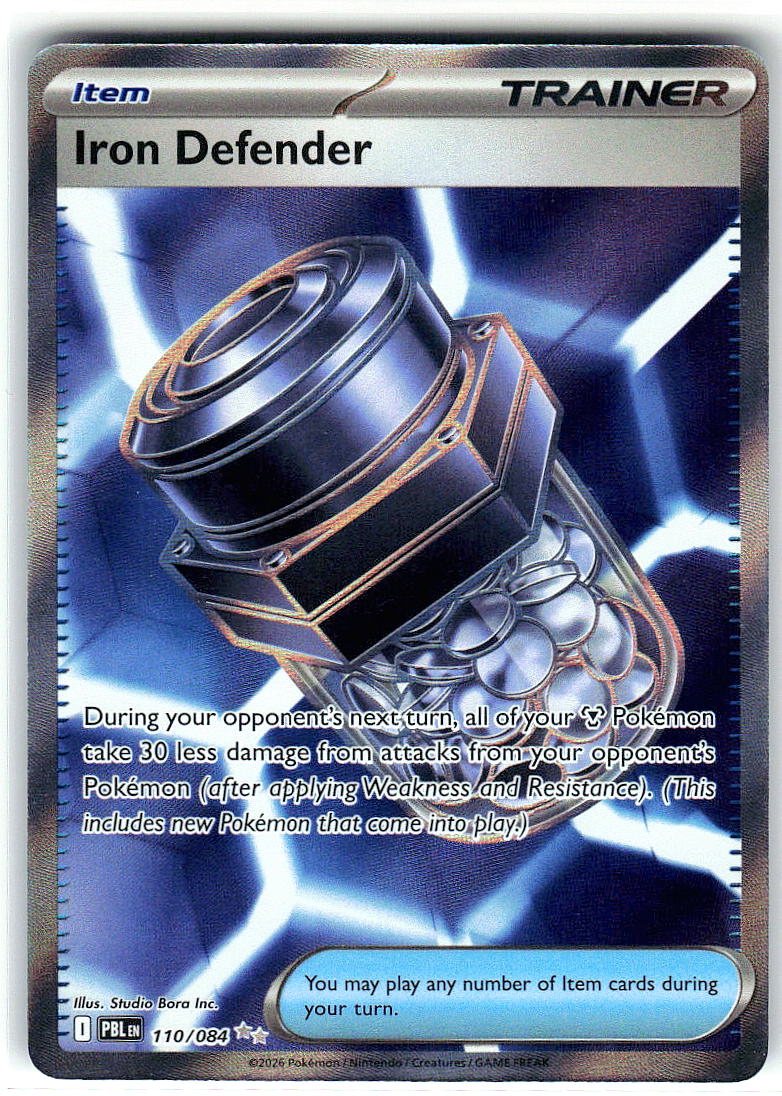 Iron Defender 110/084 Double Rare Pitch Black Pokemon Holo Near Mint