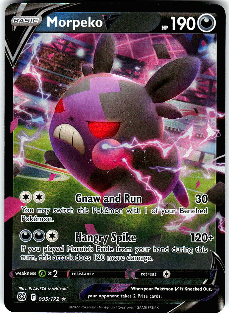 Morpeko V 095/172 Holo Ultra Rare Brilliant Stars Pokemon Near Mint