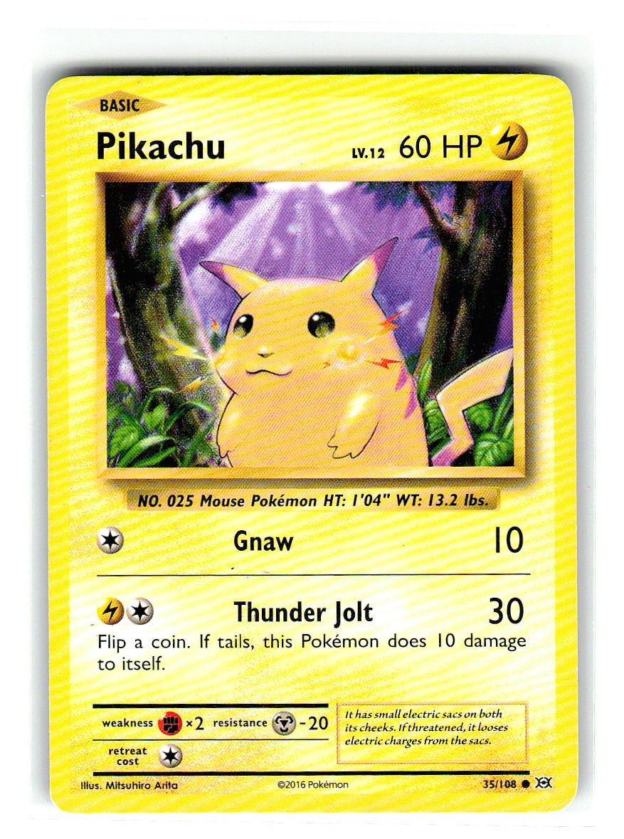 Pikachu 35/108 Common Evolutions Pokemon Heavily Played